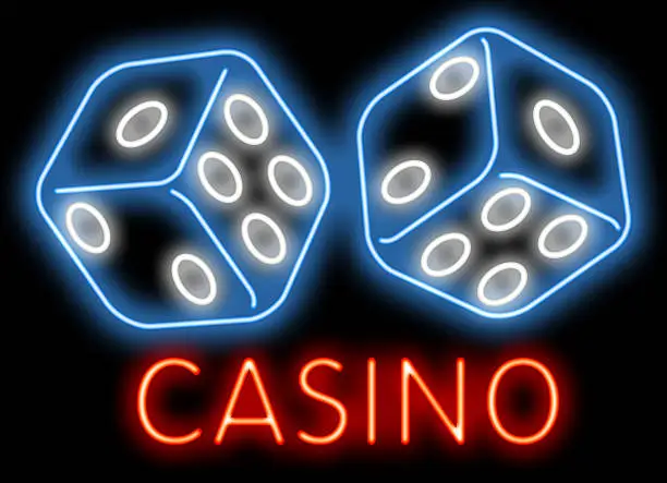 Casino and dices neons.