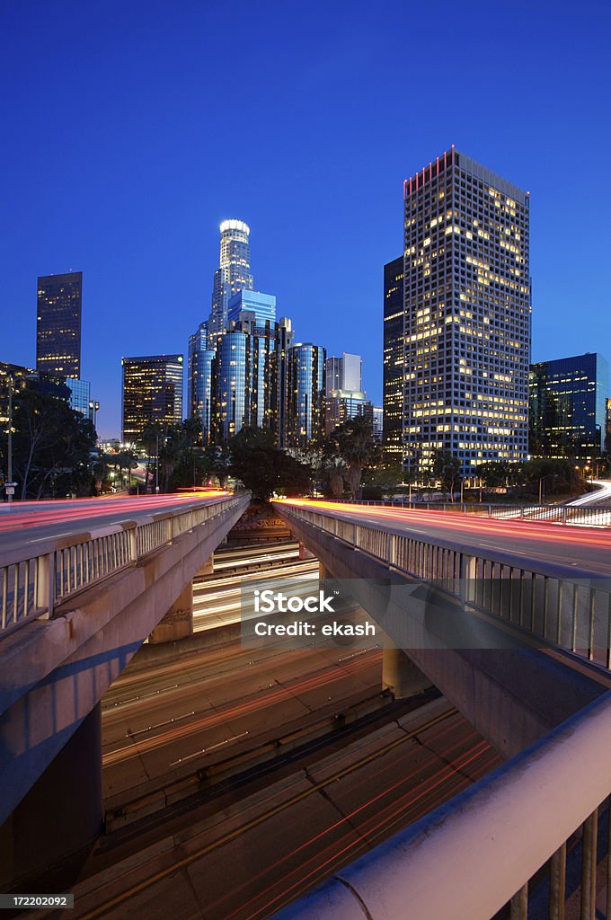ラのランドマークの夕暮れの街並み - ロサンゼルス市のロイヤリティフリーストックフォト