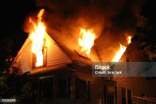 Night Fire Stock Photo - Download Image Now - Fire - Natural Phenomenon, Burning, Home Interior