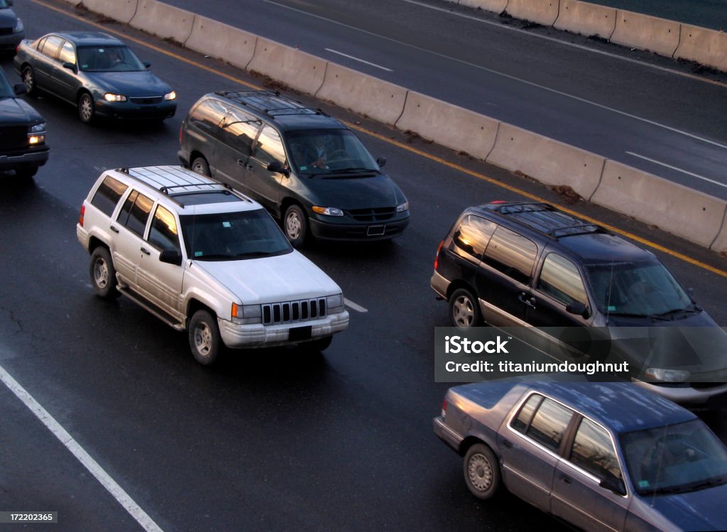 Route 9 "Later afternoon traffic, packed tightly into Route 9, Massachusetts." Highway Stock Photo