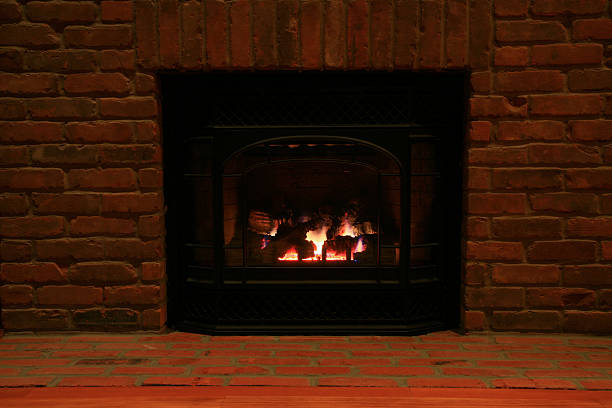 istock Old Brick and Natural Gas Fireplace 172202397
