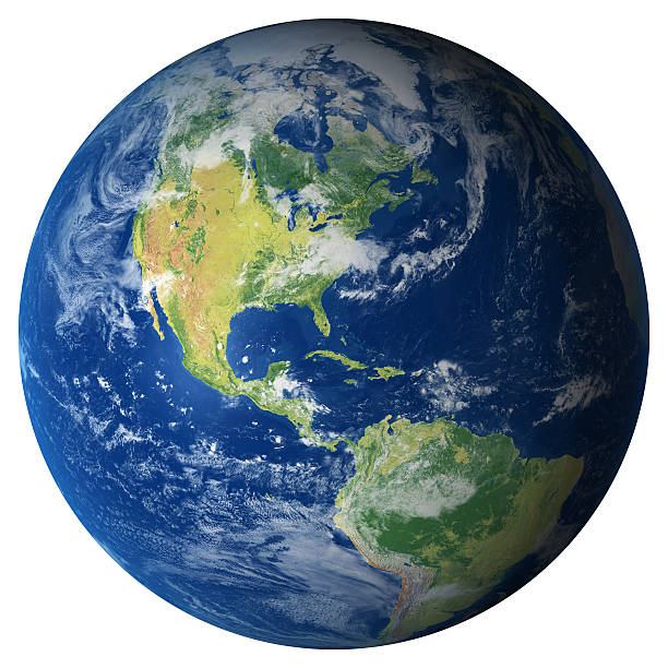 terra modelo: vista dos eua - planeta imagens e fotografias de stock