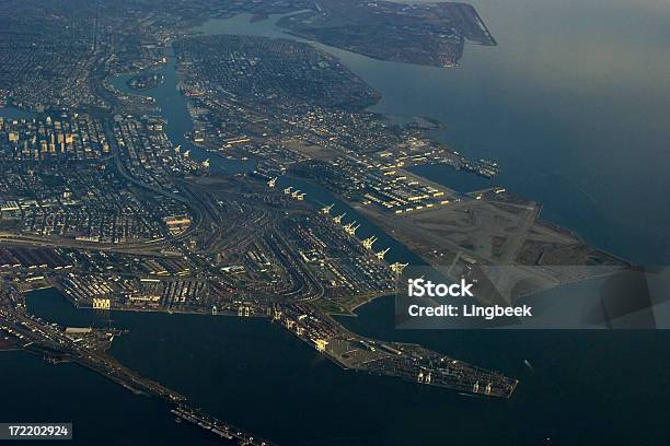 Vista Aérea De San Francisco - Fotografias de stock e mais imagens de Oakland - Califórnia - Oakland - Califórnia, Docas, Aeroporto