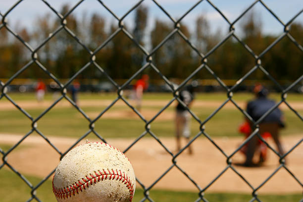 atrás da cerca de basebol - baseball catcher baseball umpire batting baseball player imagens e fotografias de stock