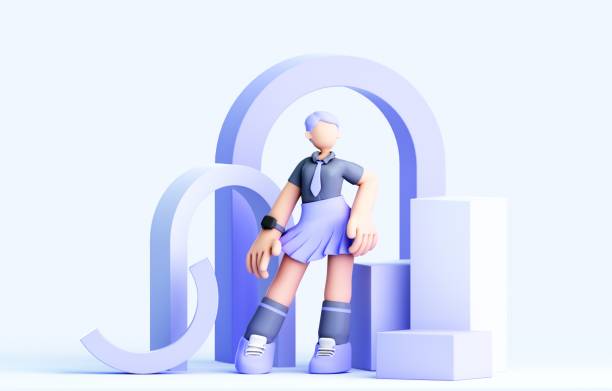 3D rendering of cartoon characters and scenes