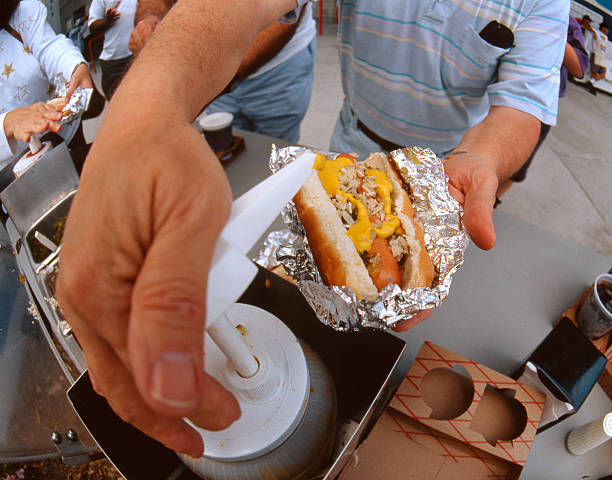 Ballpark hot-dog - foto stock