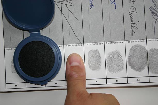 thumb print - steno stok fotoğraflar ve resimler