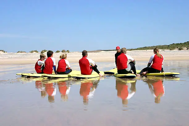 Photo of surfing lessons for the red team