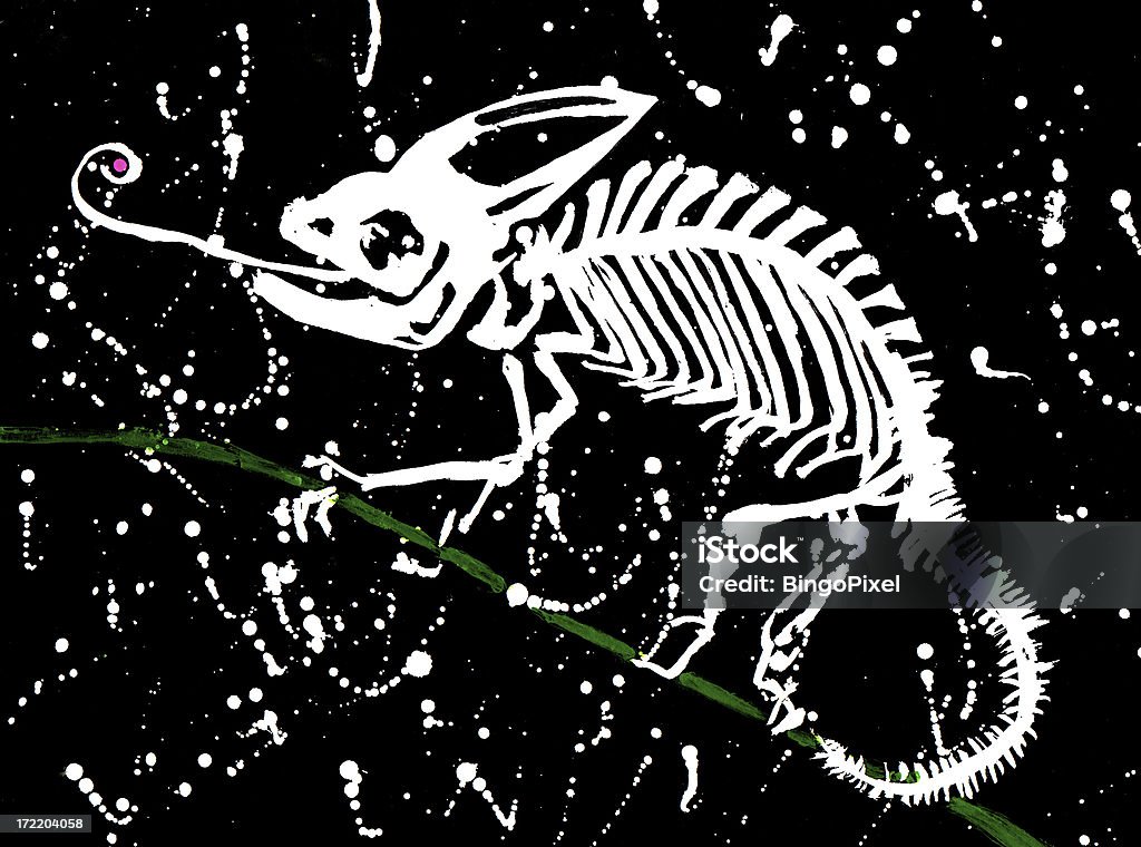 Grungy camaleón Skelecton - Ilustración de stock de Abstracto libre de derechos