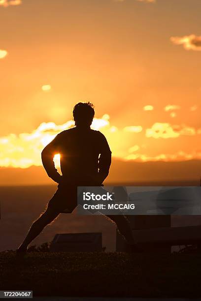 Sunset Stretch Stock Photo - Download Image Now - Active Lifestyle, Adult, Athlete