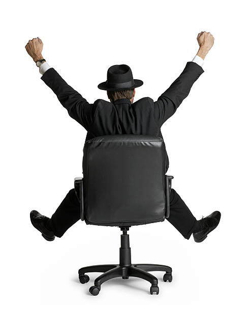 성공 - office chair cheering ecstatic success 뉴스 사진 이미지