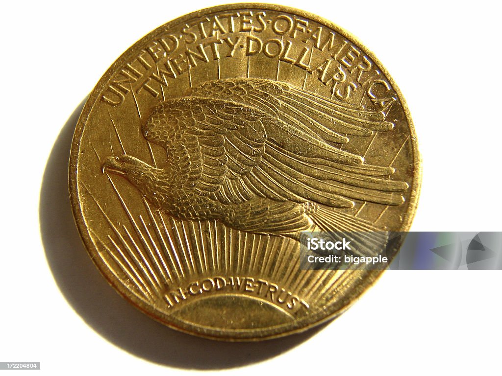 20 канадки Долларовое золотых монет с Летающий орел - Стоковые фото Монета роялти-фри
