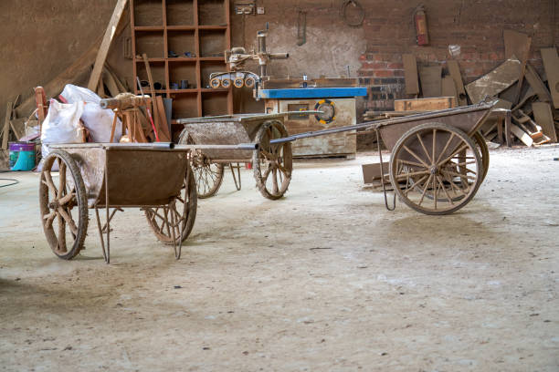 istock Trolley in furniture processing factory 1722052594
