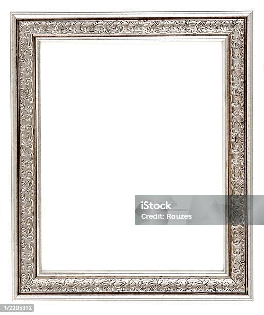 Empty Silver Antique Picture Frame Stock Photo - Download Image Now - Antique, Beauty, Blank