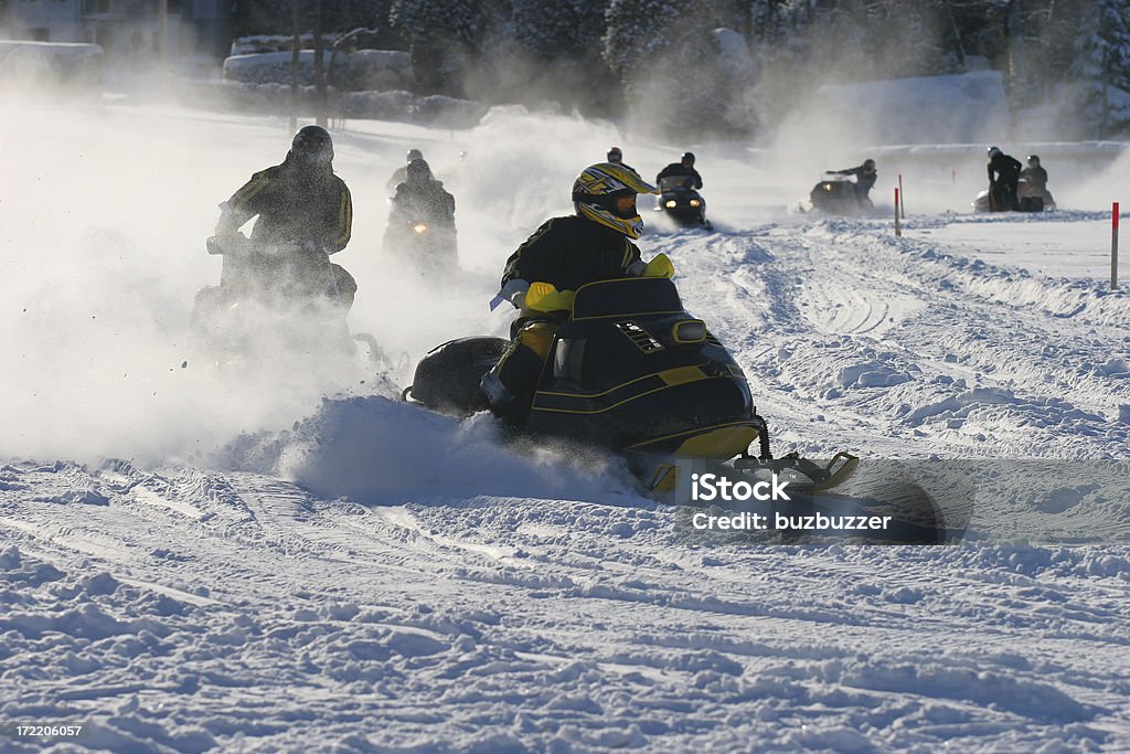 Old Snowmobile corrida - Foto de stock de Motoneve royalty-free