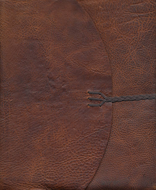 ブラウンレザーの質感ジュルナルカバー 1 - leather folder ストックフォトと画像