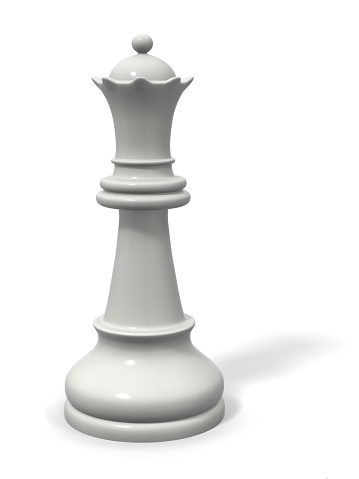 White queen - one of 12 different chess pieces. 