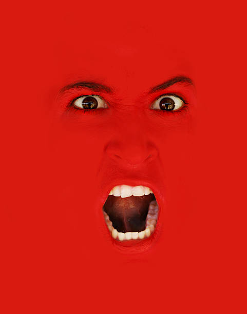 istock Scary red snarl to yell and scream 172206719