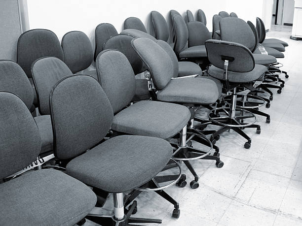 istock Abandoned office chairs in a closing industry 172206811