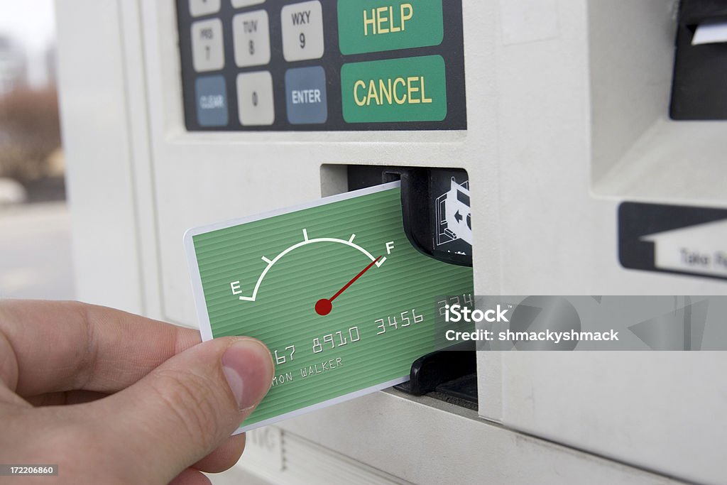 Prezzo della benzina - Foto stock royalty-free di Indicatore del carburante