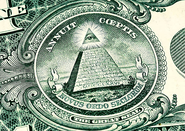 One dollar eye Close up of the seal on the back of a one dollar bill. american one dollar bill photos stock pictures, royalty-free photos & images