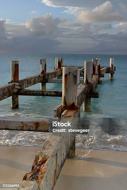 Ruined Pier At Grace Bay Stock Photo - Download Image Now - Beach, Caicos Islands, Caribbean