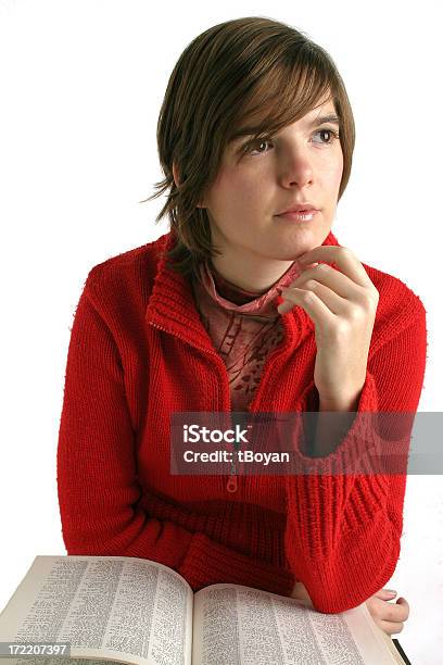 Pensamiento Foto de stock y más banco de imágenes de Estudiante de universidad - Estudiante de universidad, Fondo blanco, Pericia