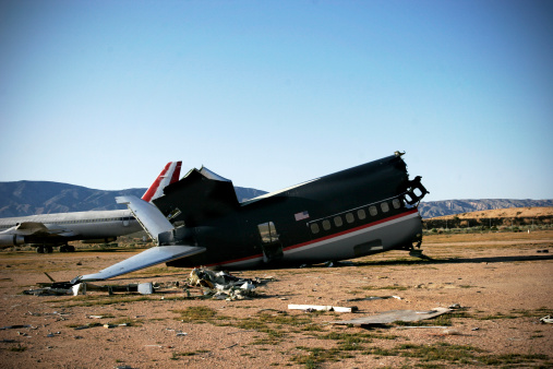Abandoned plane, old crashed plane