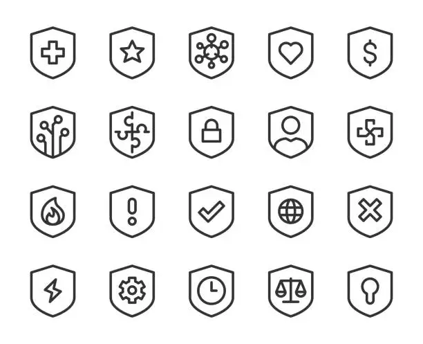 Vector illustration of Shield - Line Icons