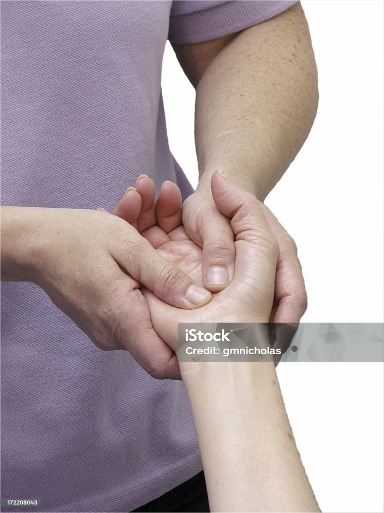 Massaggio della mano - Foto stock royalty-free di Adulto