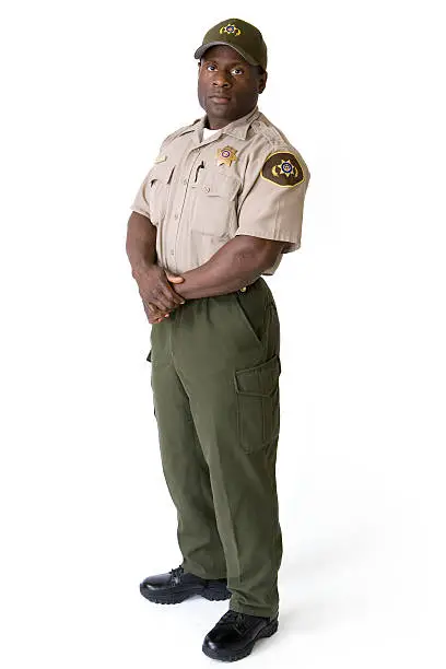 Isolated Portraits-African American Law Enforcement Officer