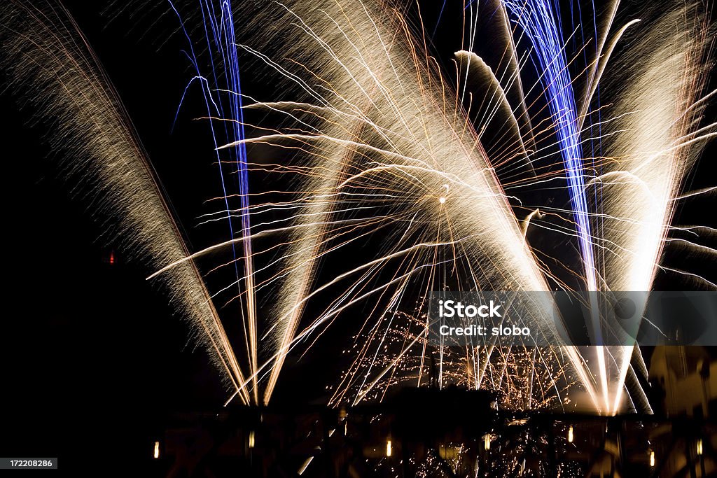 Fireworks white spray New Year's fireworks show.More fireworks images Abstract Stock Photo