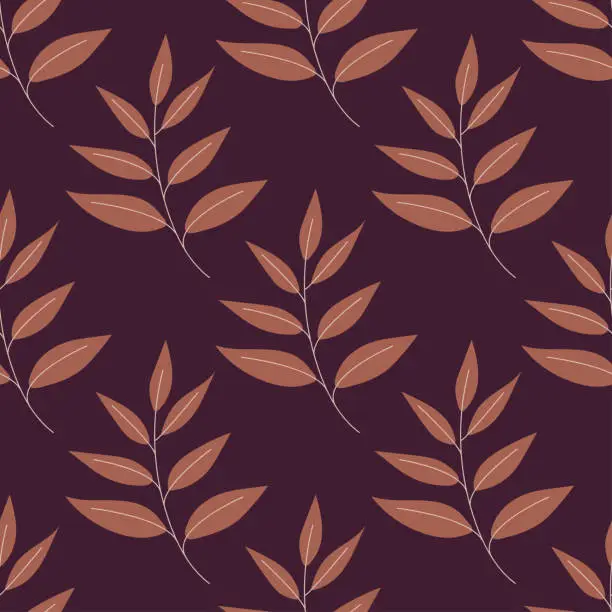 Vector illustration of Seamless pattern with autumn leaves. Vector illustration. 1