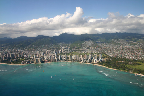 View from helicopter - Oahu, Hawaii