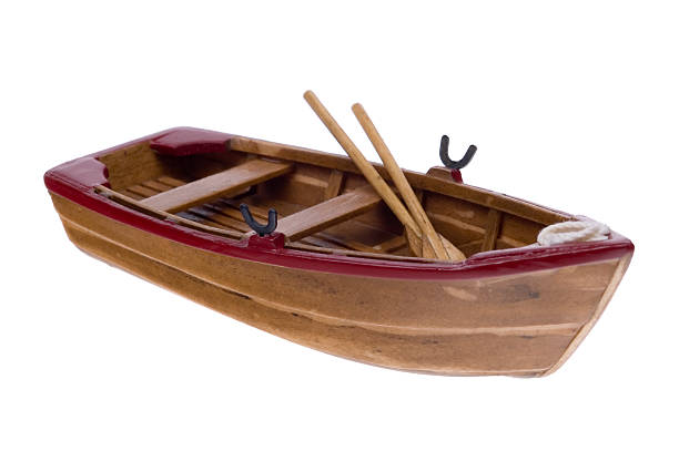 wooden boat el modelo 4 - nautical vessel isolated toy boat wood fotografías e imágenes de stock