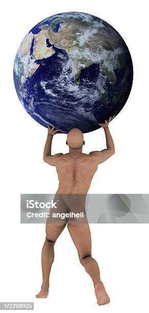 Atlas Holding Erde Über Dem Kopf Stockfoto und mehr Bilder von Anstrengung - Anstrengung, Athlet, Atlas - Mythologische Figur