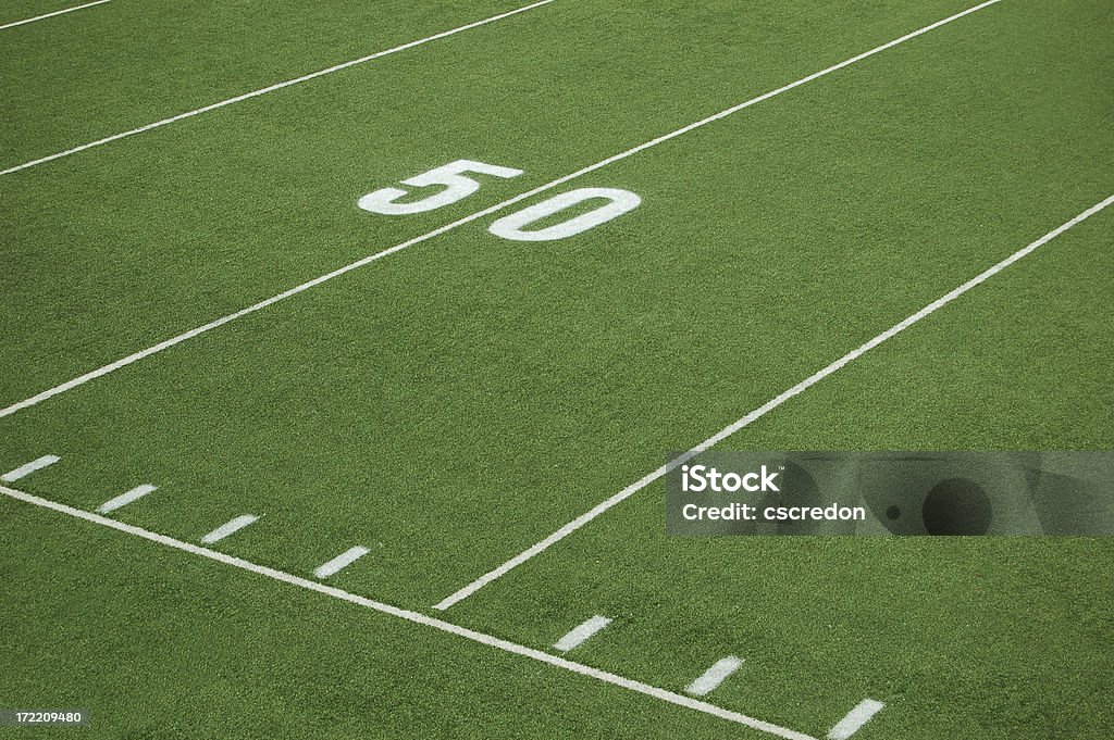 football Ligne des 50 yards - Photo de Turf libre de droits