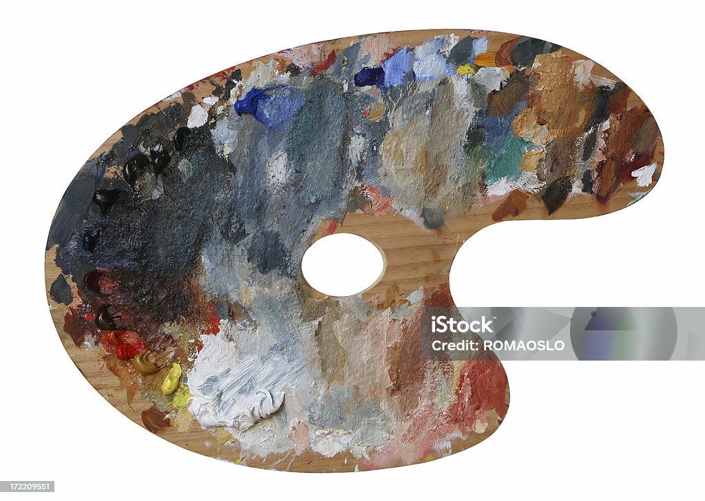 Klassische Palette mit Ölfarbe 2 - Lizenzfrei Aquarelleffekt Stock-Foto