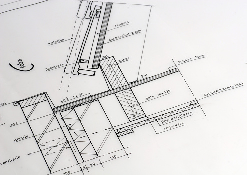 Technical drawing detail roof