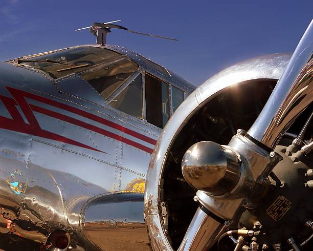 vintage airplane stock photo