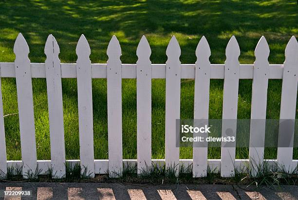 White Picket Fence Stock Photo - Download Image Now - Picket Fence, White Color, Backgrounds