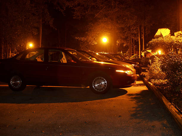 Cars at Night stock photo