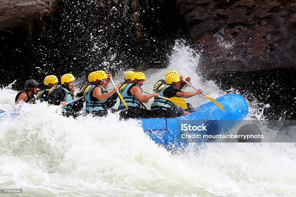 Summer adventure Whitewater boaters come from all over the world to have a summer adventure on the Gauley River. White Water Rafting Stock Photo