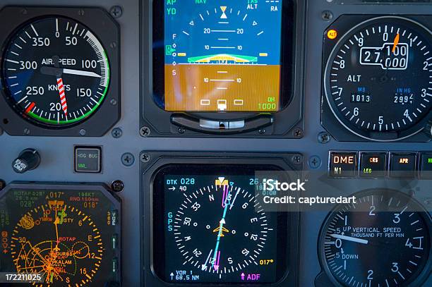 Photo libre de droit de Pc12 Cockpit Davion Instruments banque d'images et plus d'images libres de droit de Altimètre - Altimètre, Attitude, Cockpit