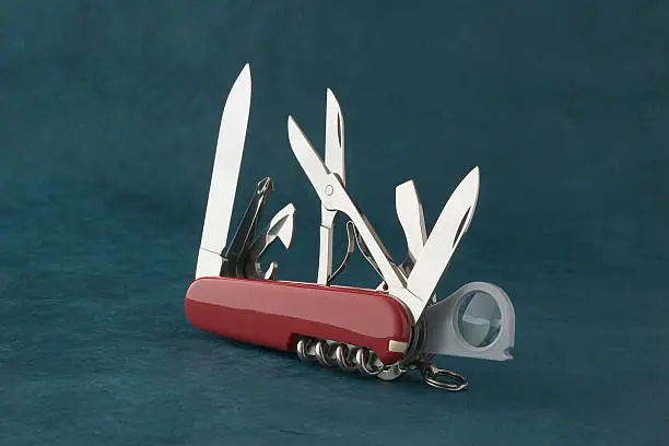 Photograph of a Swiss army knife.Similar image: