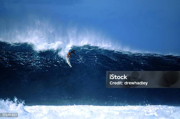 Photo libre de droit de Surfeur Publié Dans De Gros Rouleau À Hawaï banque d'images et plus d'images libres de droit de Surf - Surf, Vague, De grande taille