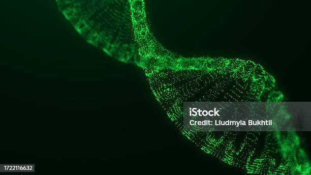 Dna Wave Pattern Abstract Moving Dna Wave With Dots And Lines Concept Network Connection ...