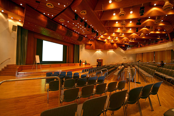 istock Auditorium with many chairs before the start of a conference 172211796