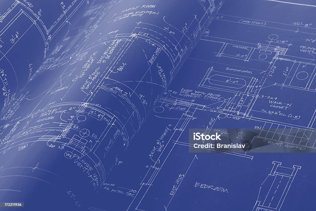 Blaupause-b11 - Lizenzfrei Technische Zeichnung Stock-Foto