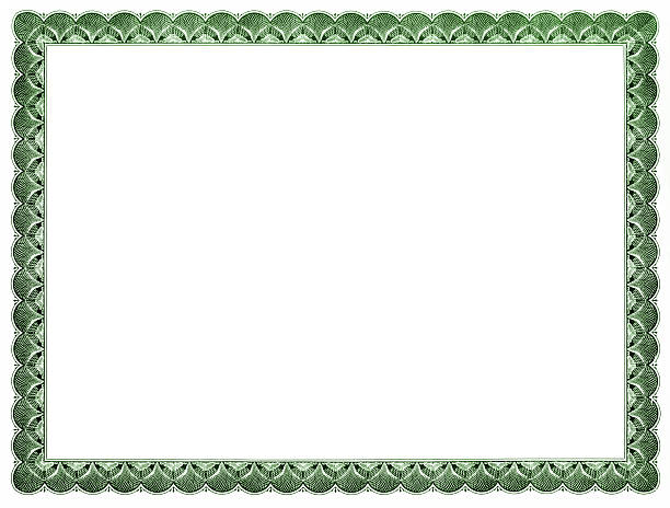 Blank Certificate (green) stock photo